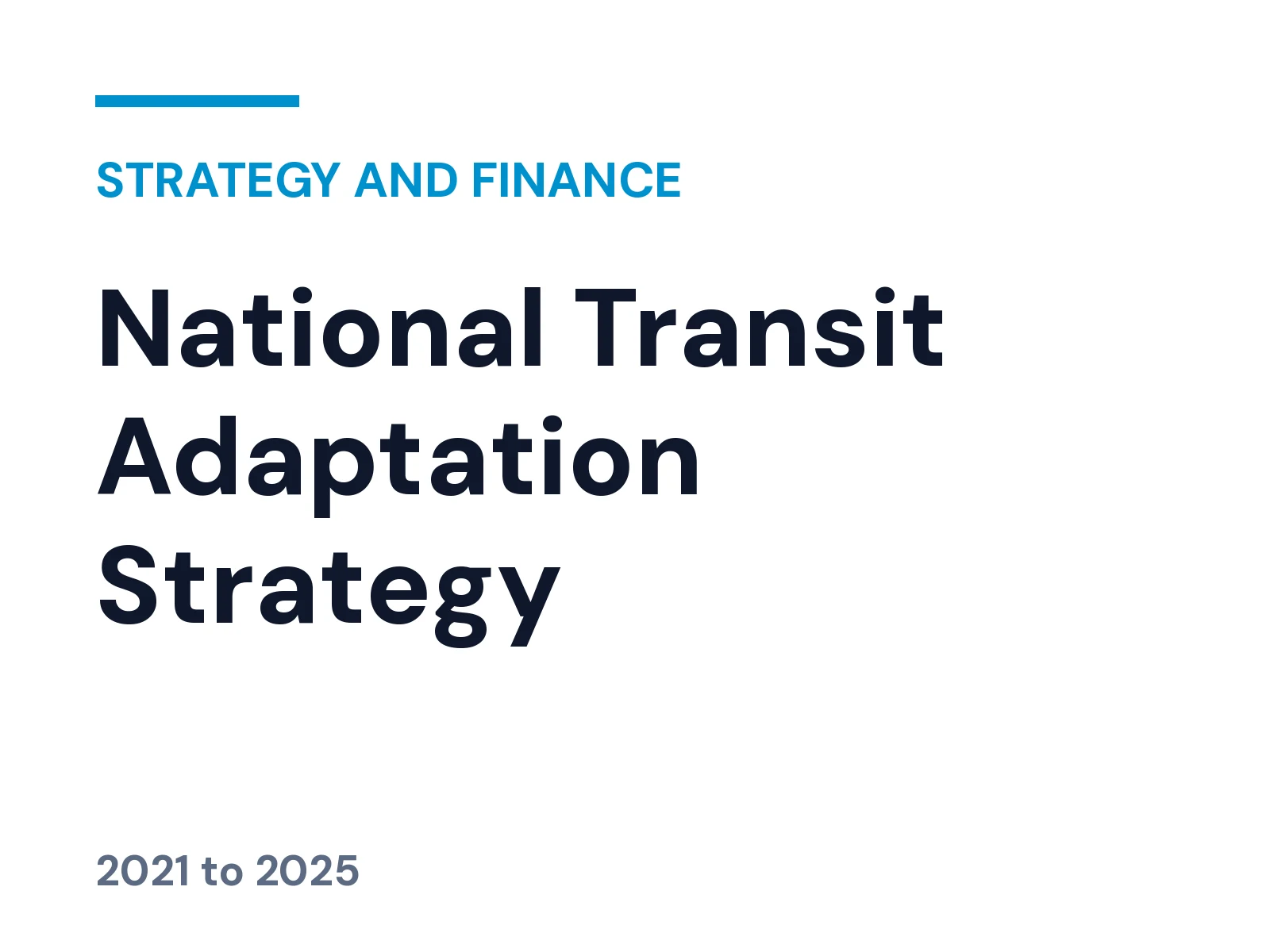 National Transit Adaptation Strategy